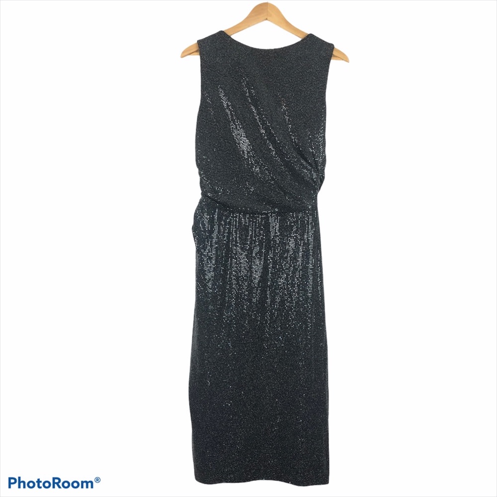 ALL SAINTS Black Wrap Skirt Allegra Shimmer Dress